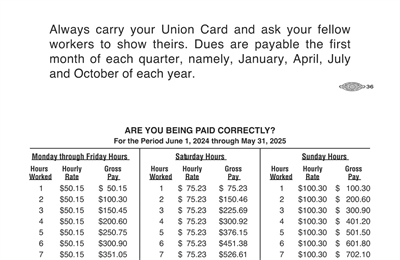 2024-2025 Wage Card!